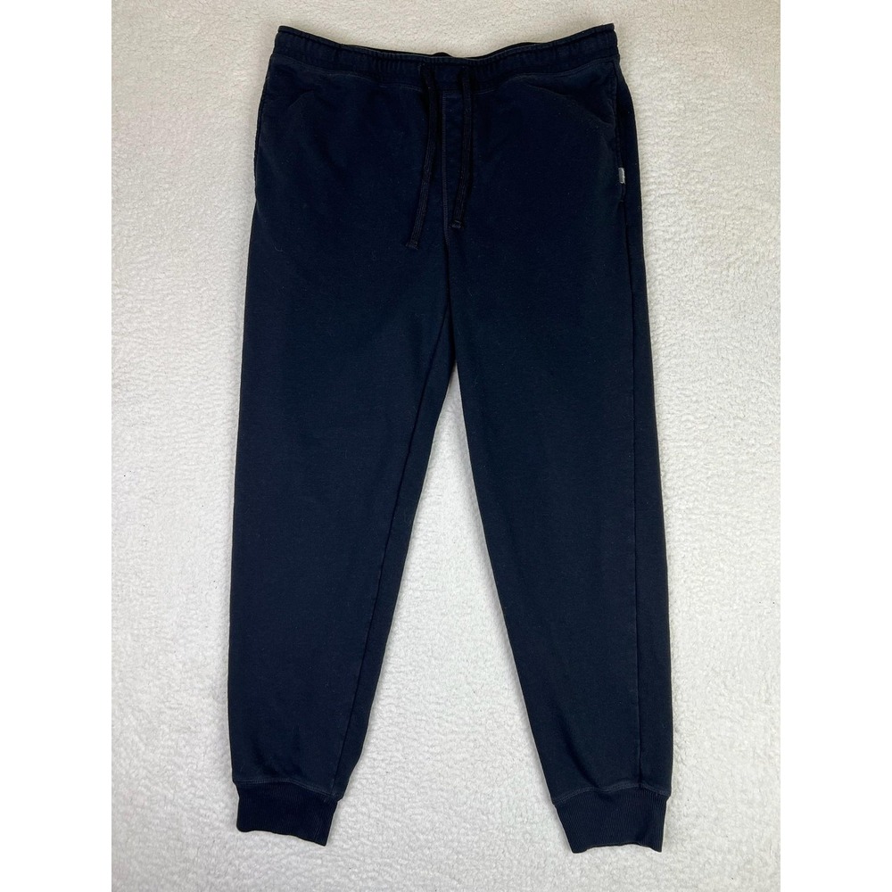 Eddie Bauer Sweatpants Mens Large Black Fleece Lounge Joggers Elastic Waist